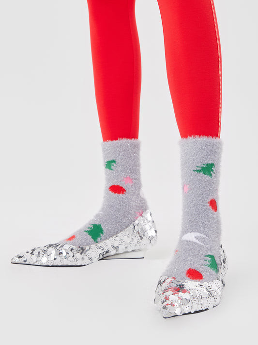 Christmas Shiny Plush Sock Box