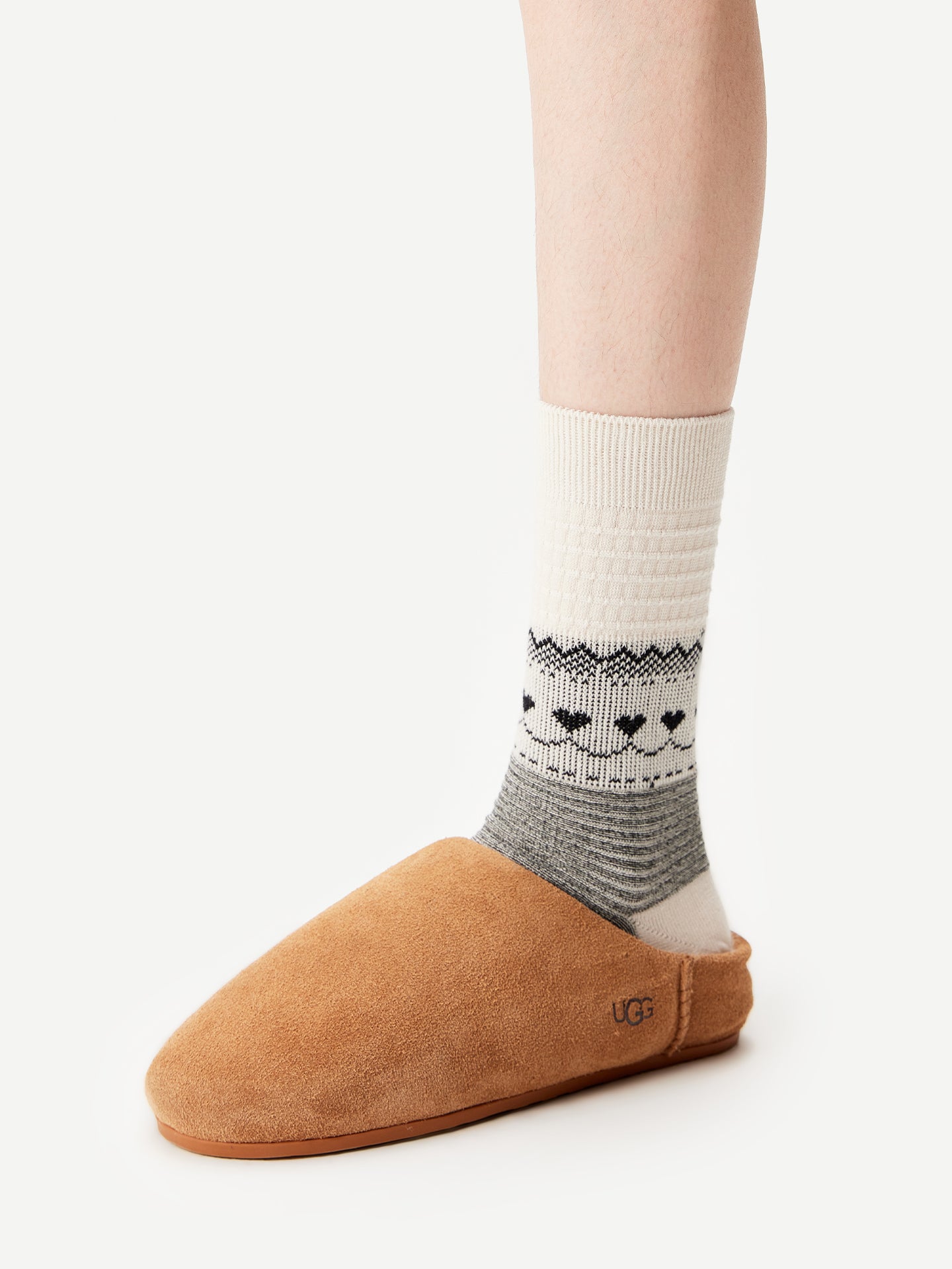 Fair Isle Knit Crew Sock