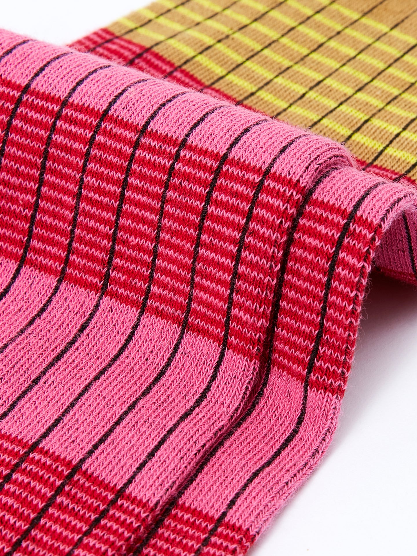 Contrast Tri-Rhythm Ribbed Calf Socks