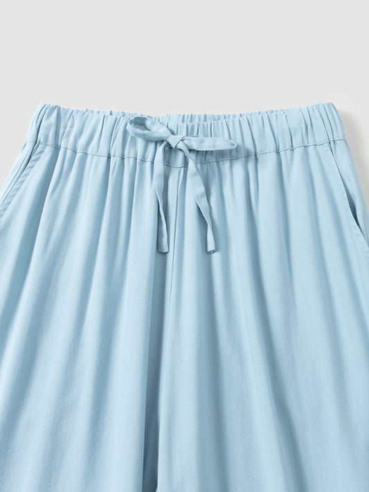 Solid-Color Twill-Striped Long-Sleeve Loungewear