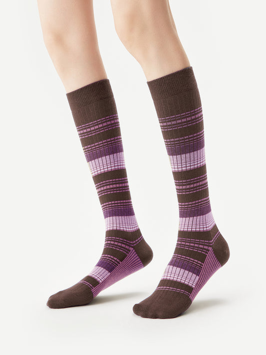 Contrast Stripe Calf Sock