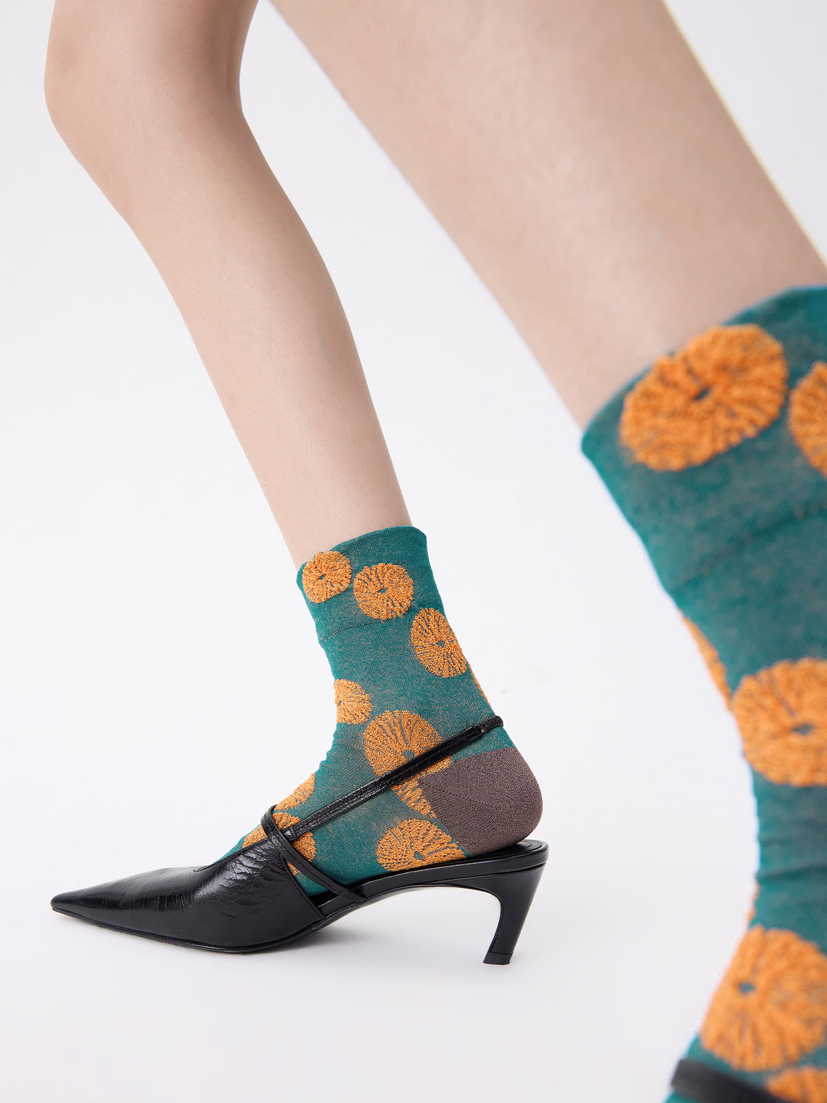 Floral Polka Dots Mid-Calf Socks