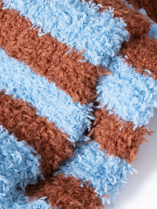 Contrast Stripe Soft Sherpa Sock