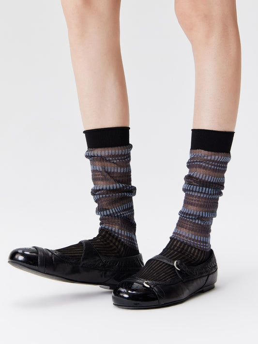 Contrast Stripe Crew Socks