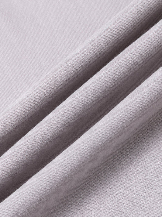 Solid-Color Twill-Striped Long-Sleeve Loungewear