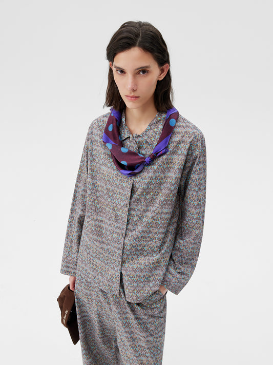 Heathered Print Loungewear Set