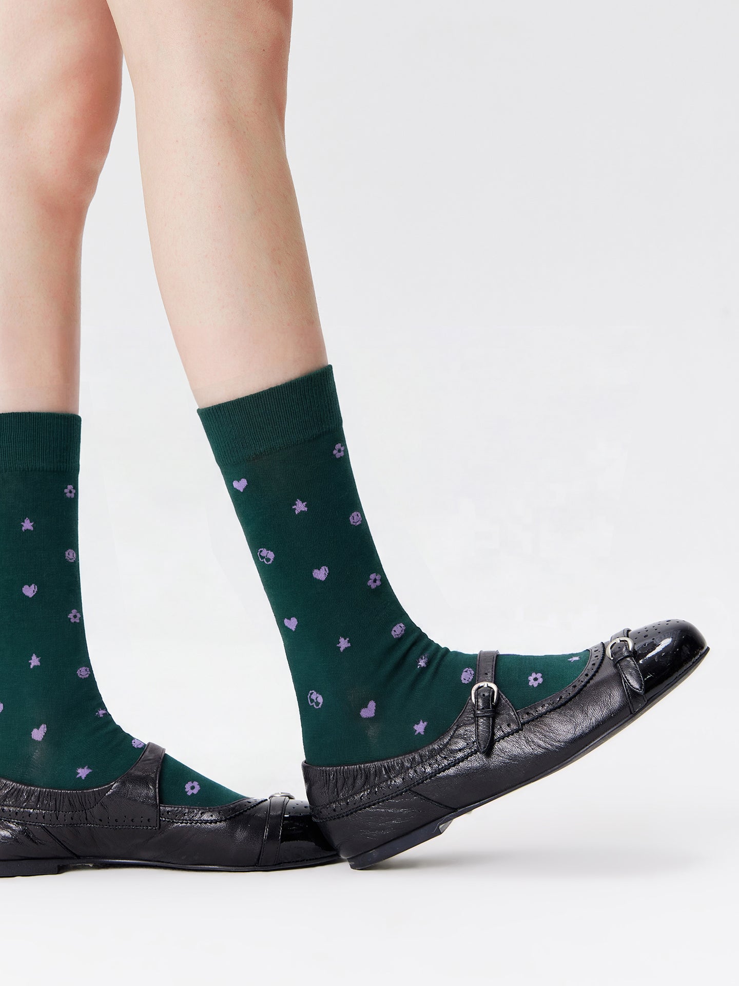 Smiley Dot Crew Socks