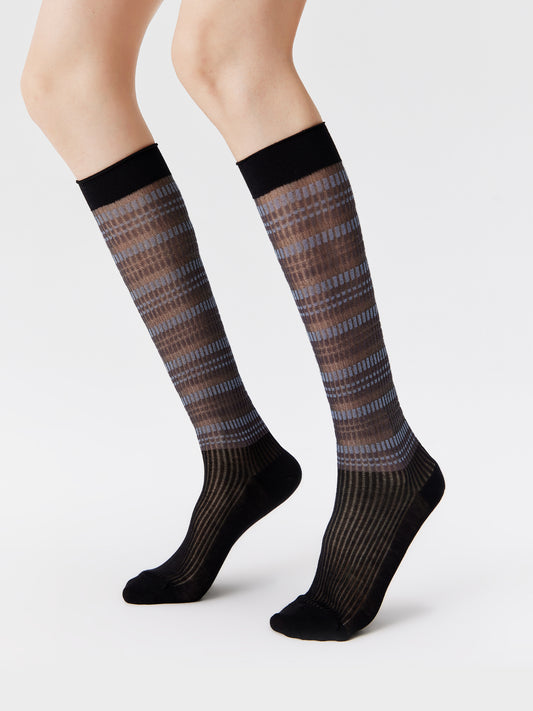 Contrast Stripe Crew Socks
