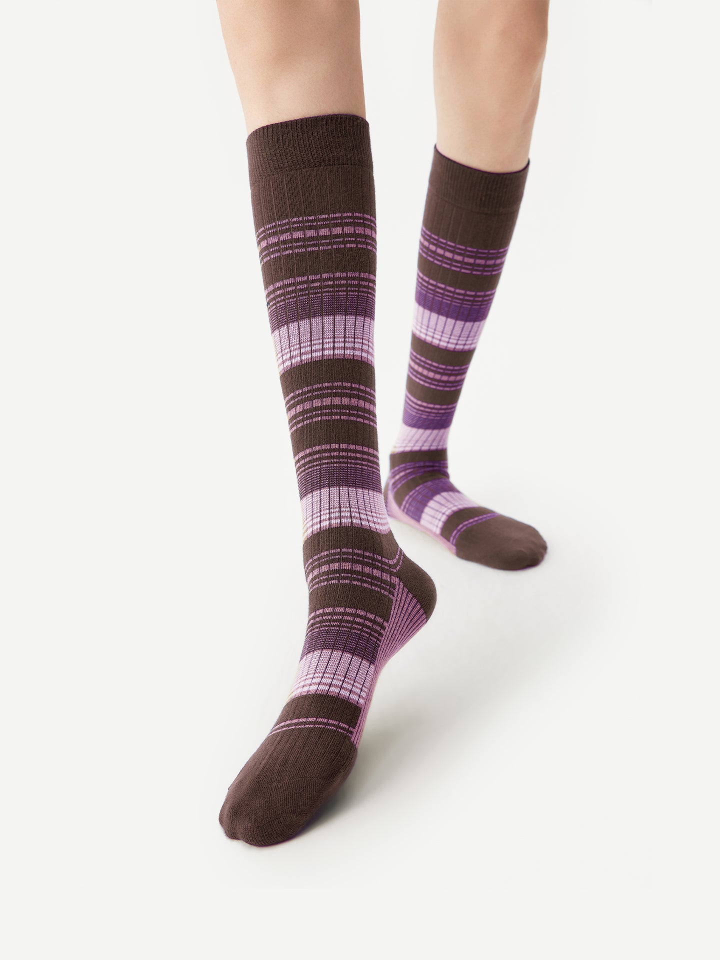Contrast Stripe Calf Sock