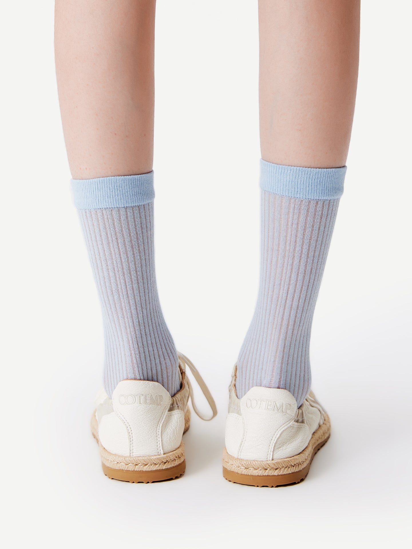 Textured Fine Stripe Crew Sock
