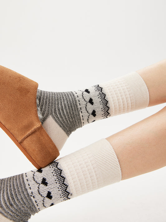 Fair Isle Knit Crew Sock