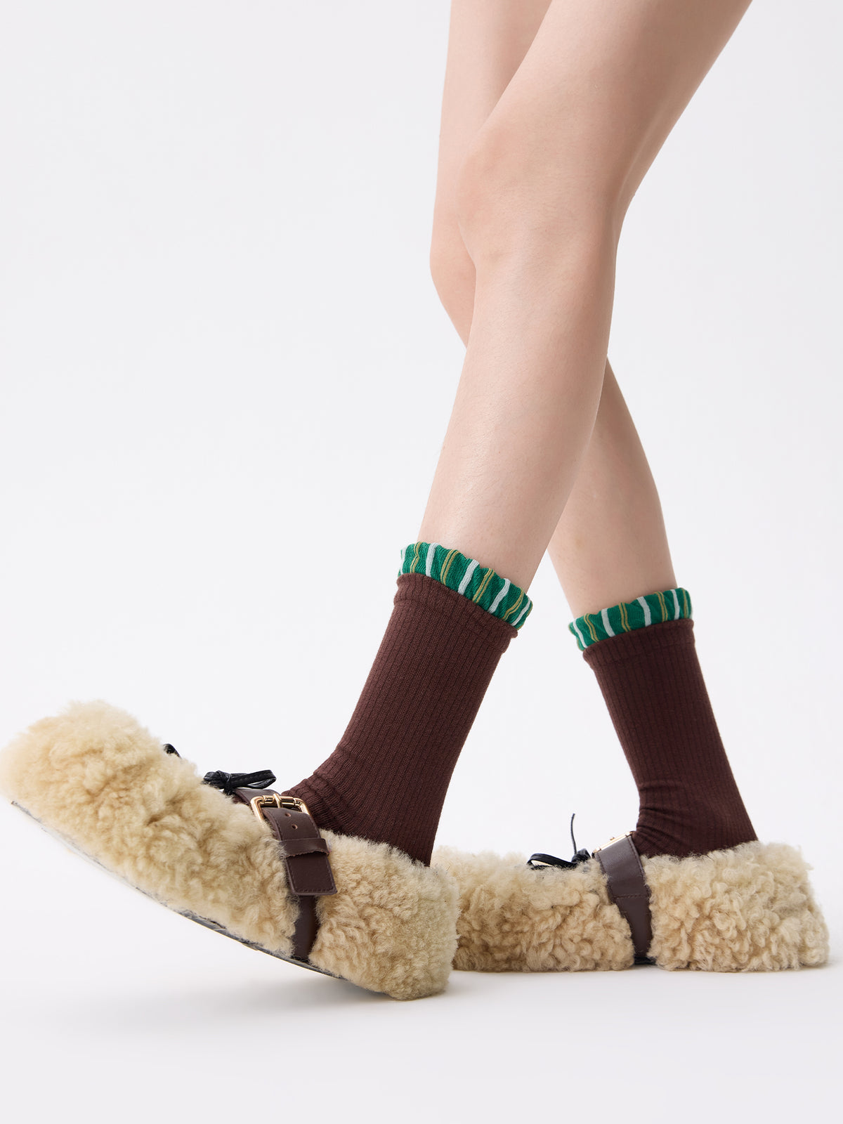 Lace-Top Mid-Calf Socks