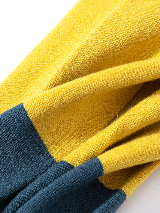 Contrast Trim Silk Blend Crew Socks