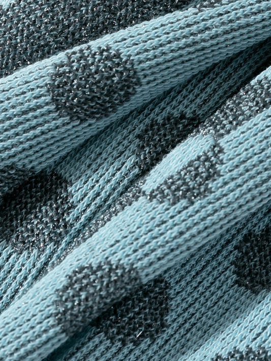 Textured Dot & Stripe Mesh Crew Sock