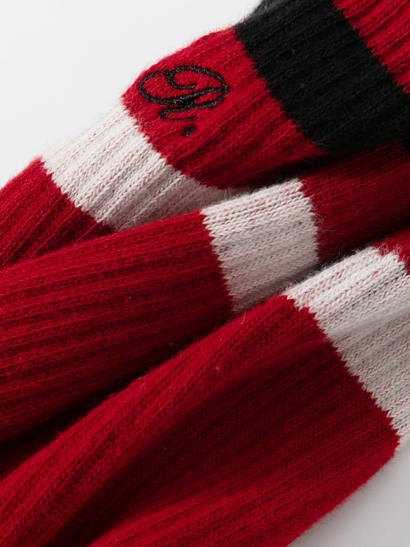 Striped Cuff Combed Cotton Crew Socks