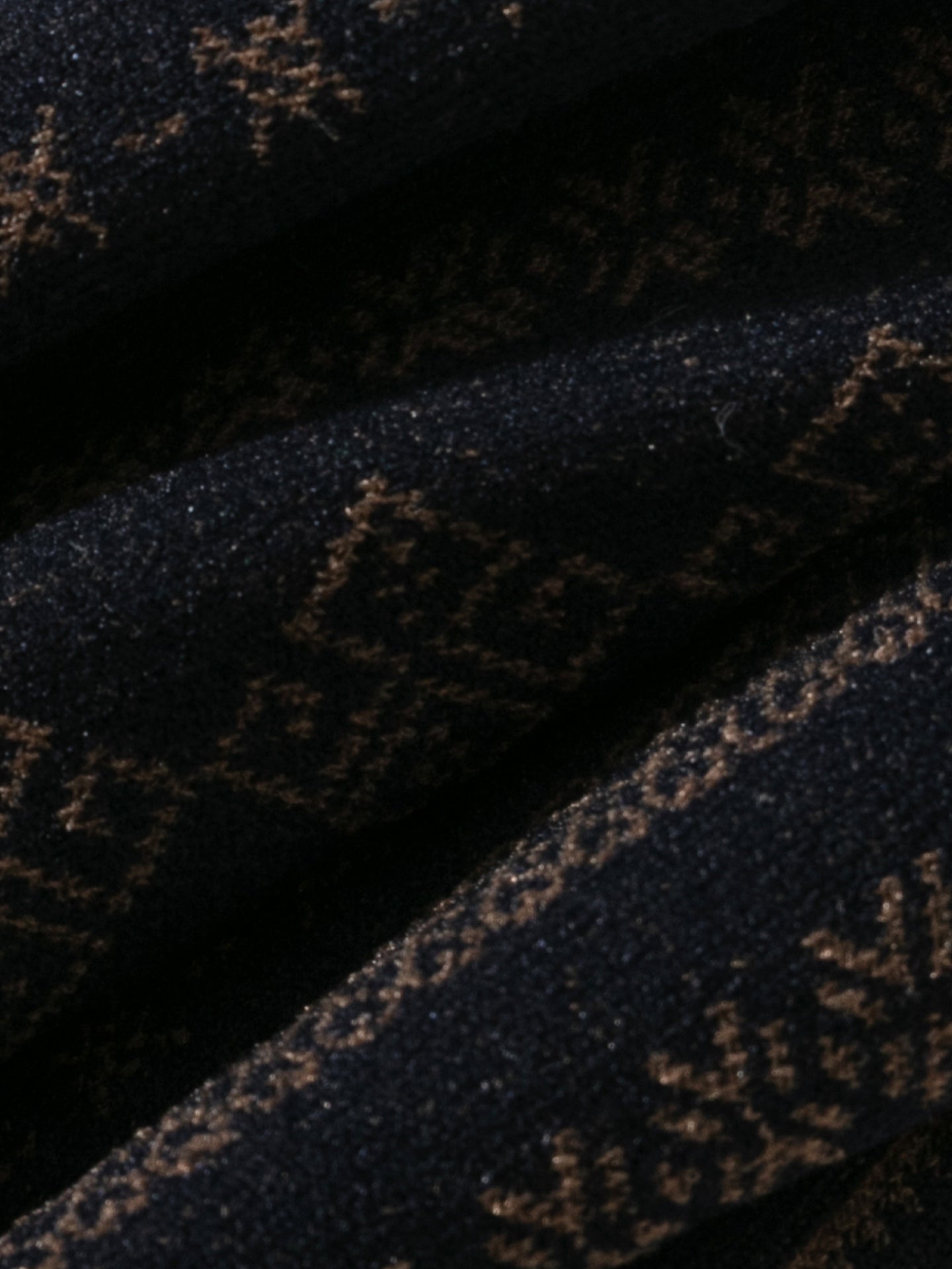 Brocade-Textured Double Cuff Crew Sock