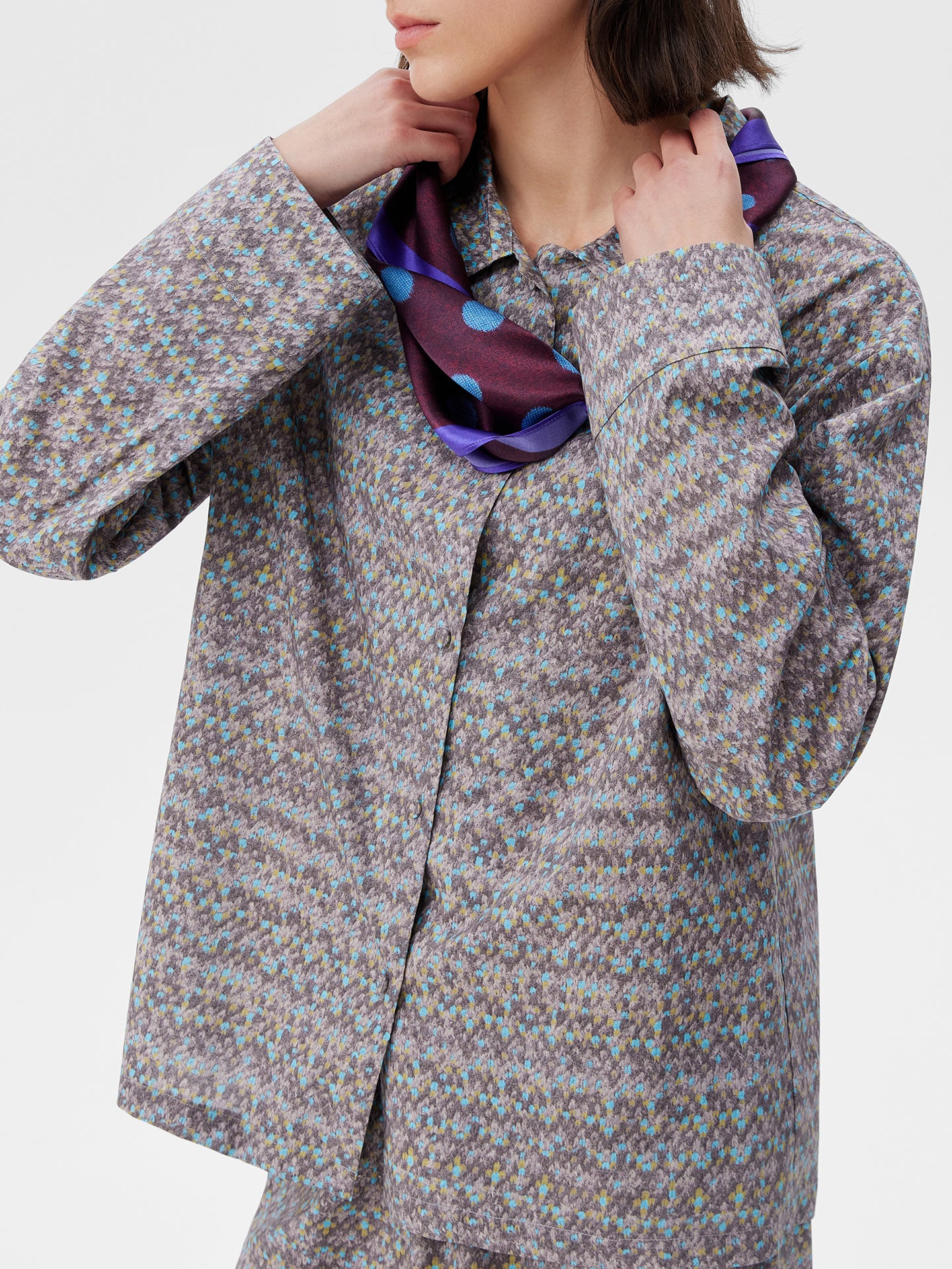 Heathered Print Loungewear Set