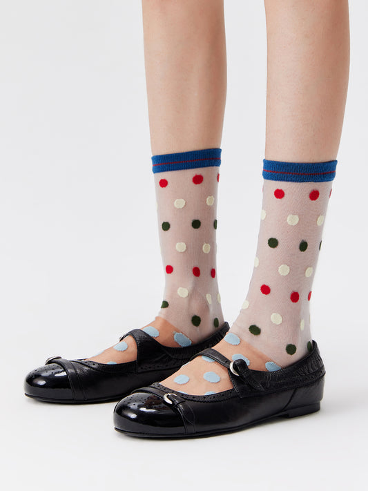 Candy Dot Crystal Crew Socks