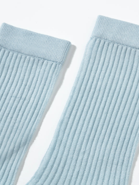 Textured Fine Stripe Crew Sock