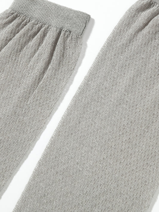 Textured Fine Stripe Calf Sock