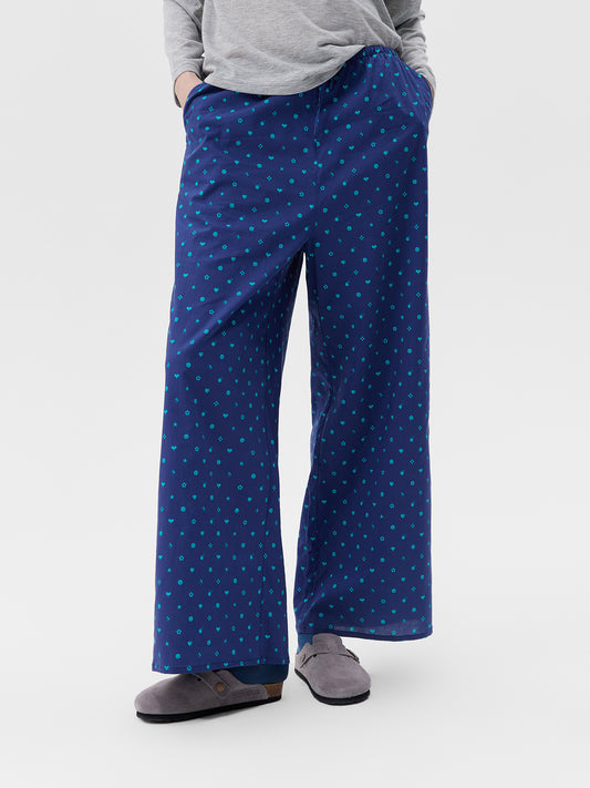 Printed Symbol & Polka Dot Loungewear Set