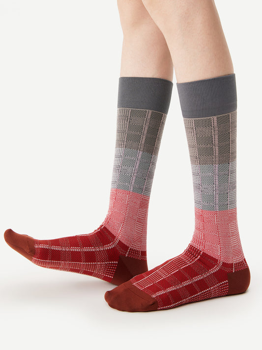 Bold Plaid Calf Sock