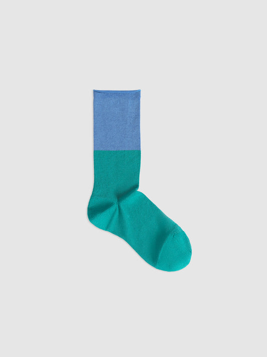 Contrast Trim Silk Blend Crew Socks