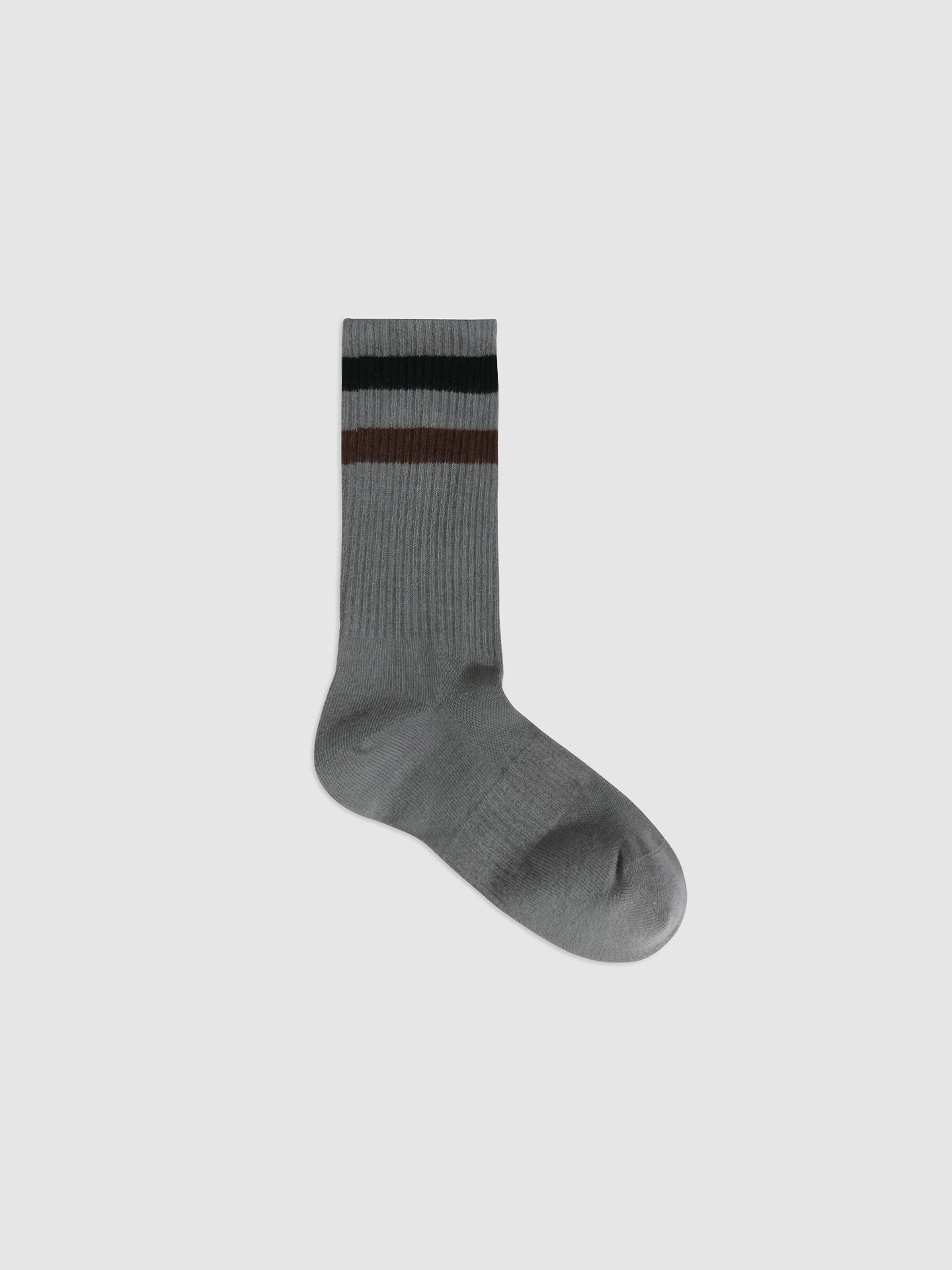 Striped Cuff Combed Cotton Crew Socks