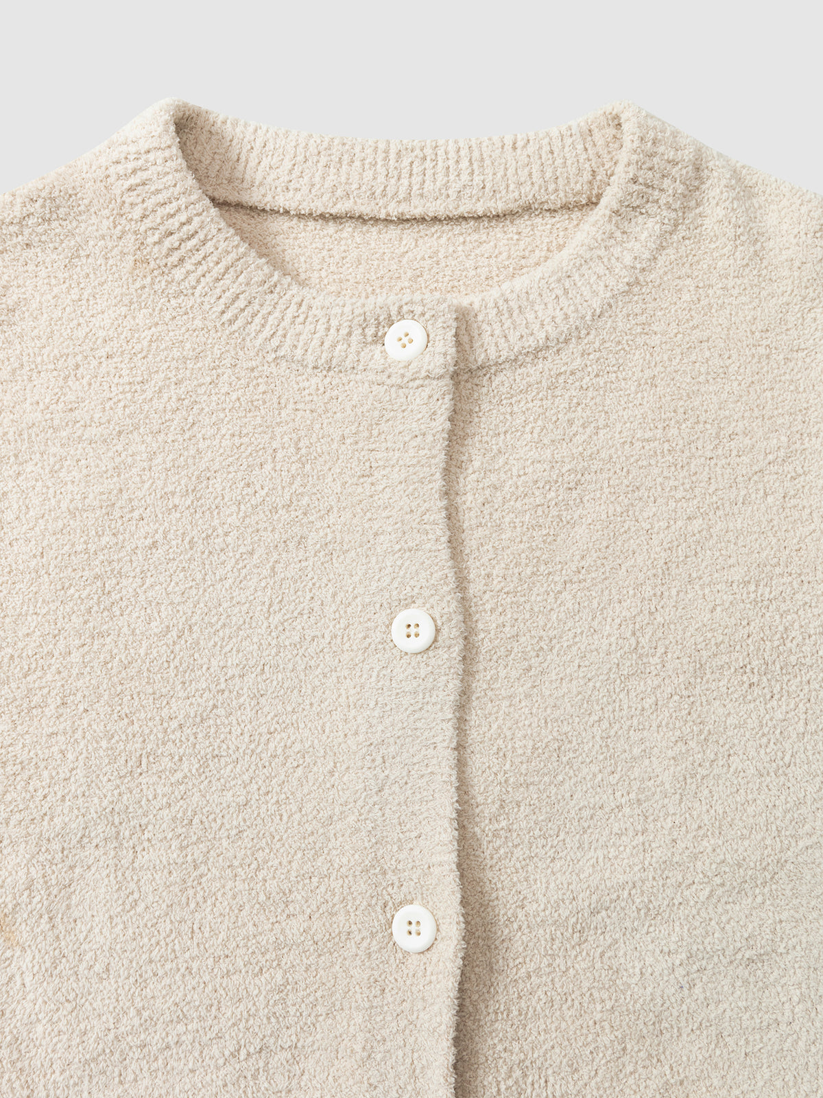 Contrast-Color Pocket Half-Velvet Cardigan Loungewear