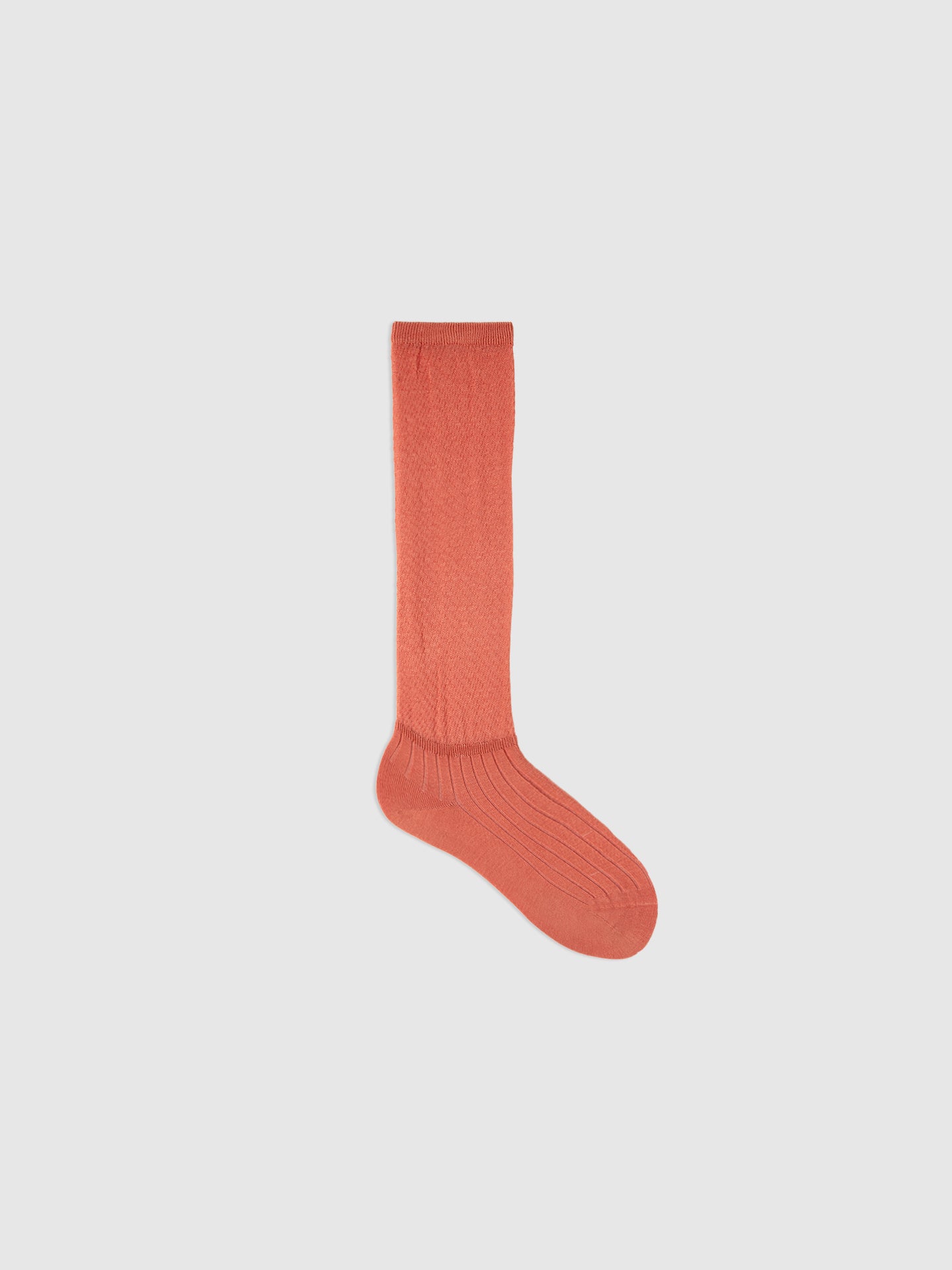 Textured Fine Stripe Calf Sock