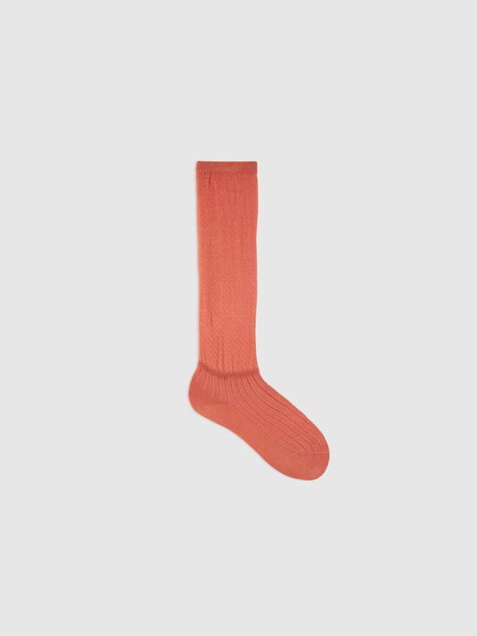 Textured Fine Stripe Calf Sock