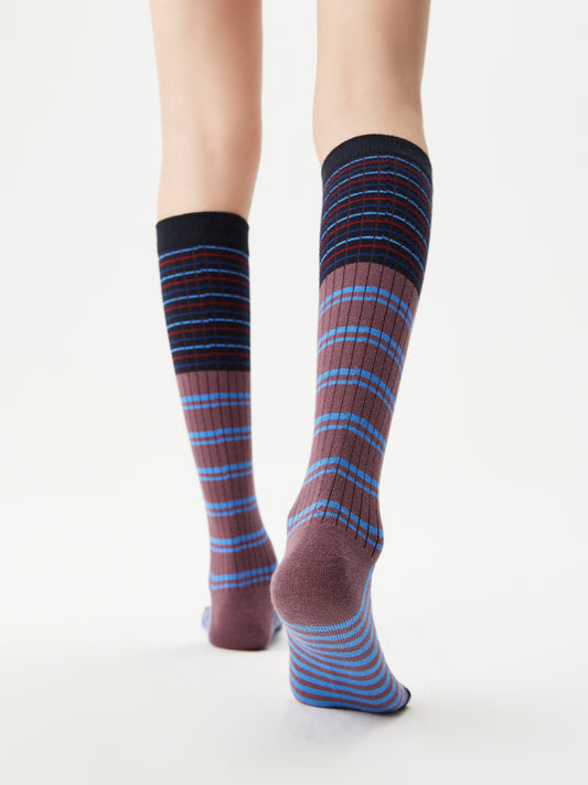 Contrast Stripe Calf Sock