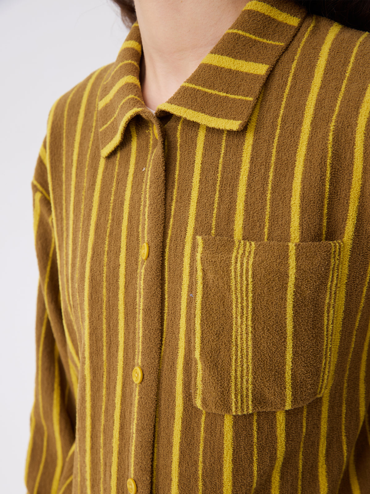 Patchwork-Striped High-Count Half-Velvet Loungewear