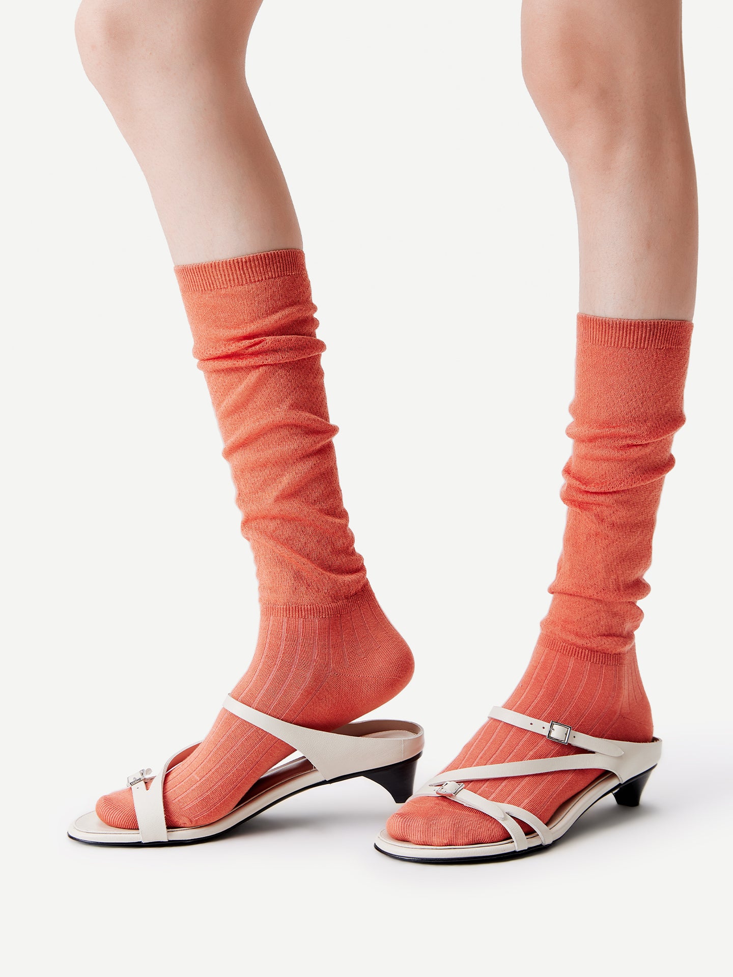 Textured Fine Stripe Calf Sock