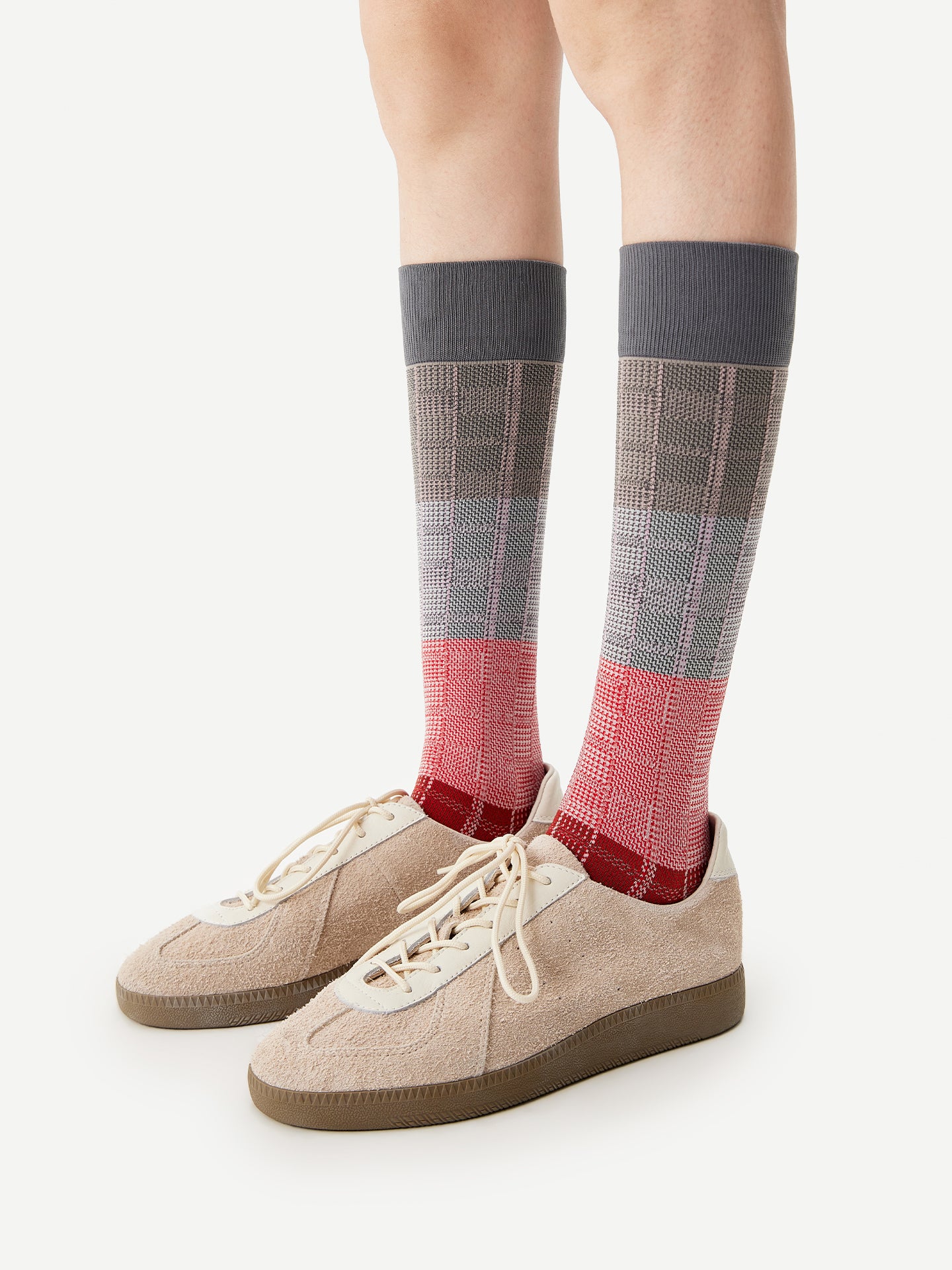 Bold Plaid Calf Sock