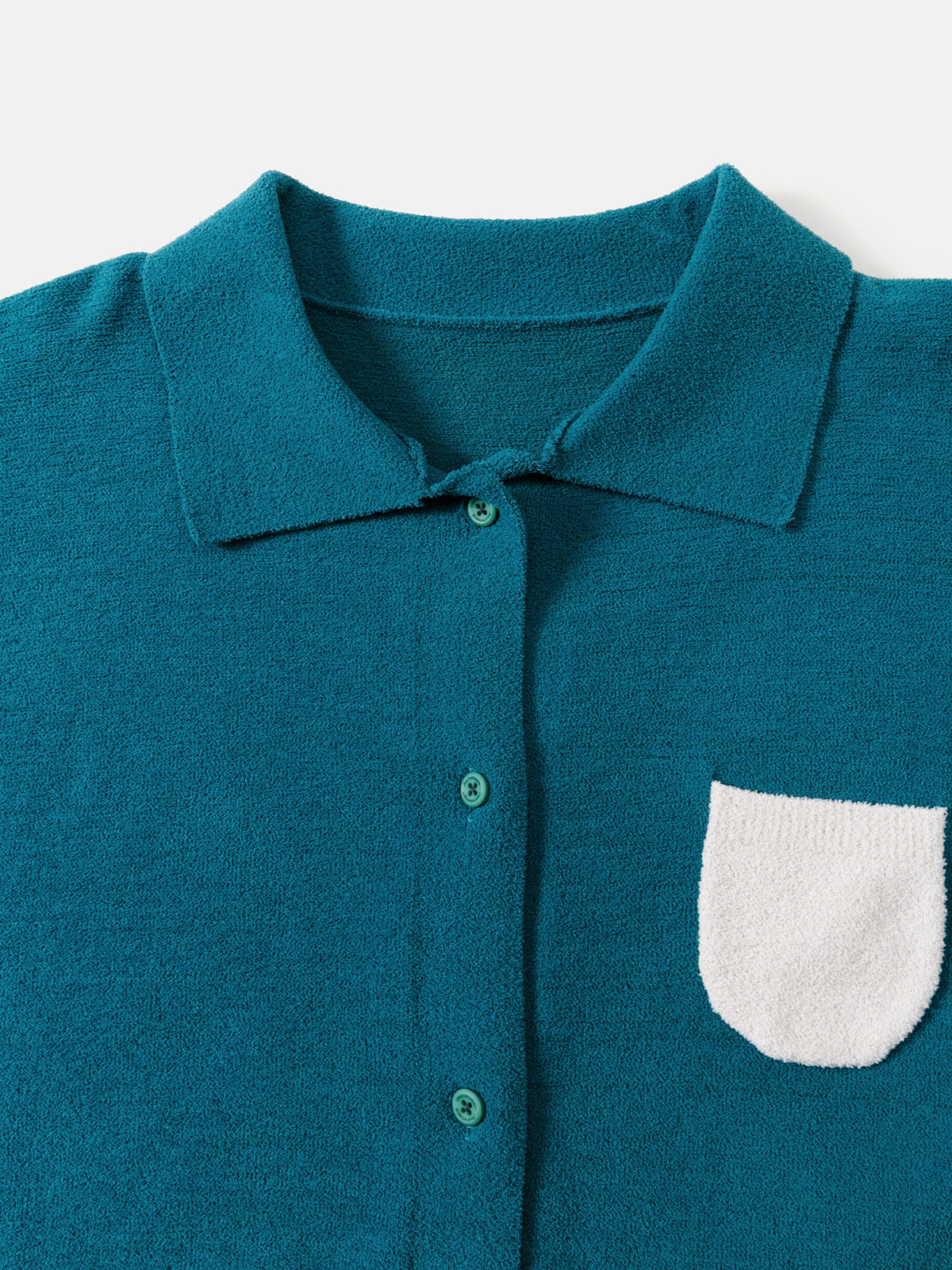Contrasting-Color Pocketed Lightweight Fleece Loungewear