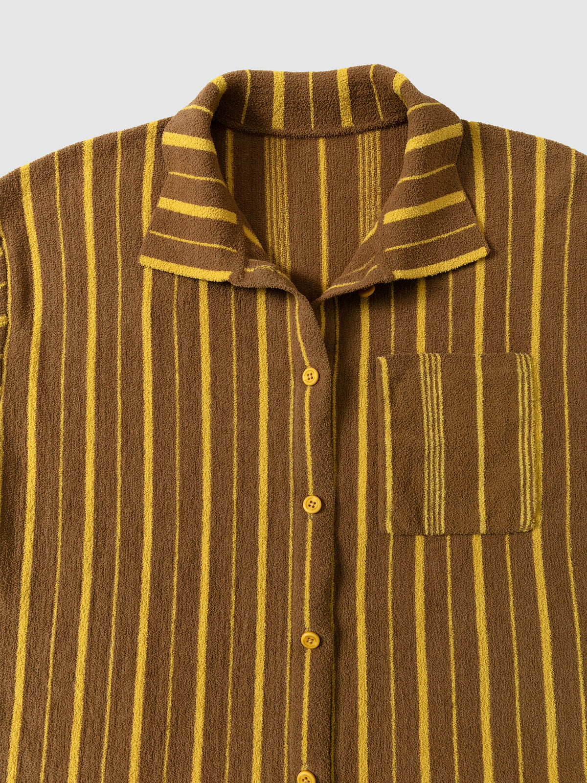 Patchwork-Striped High-Count Half-Velvet Loungewear