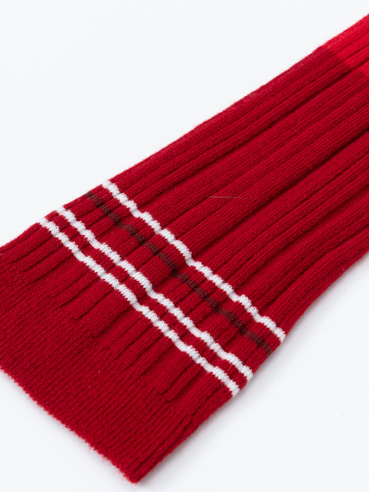 Bold Striped Trim Calf Sock