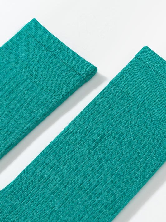 Chain Pattern Silk Blend Crew Socks