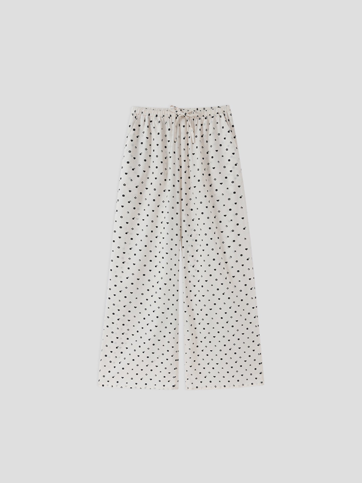 Printed Symbol & Polka Dot Loungewear Set