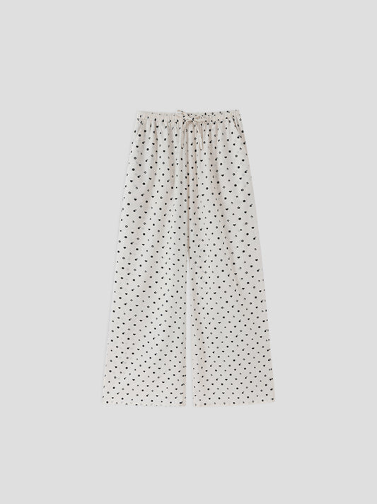 Printed Symbol & Polka Dot Loungewear Set