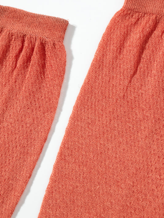 Textured Fine Stripe Calf Sock