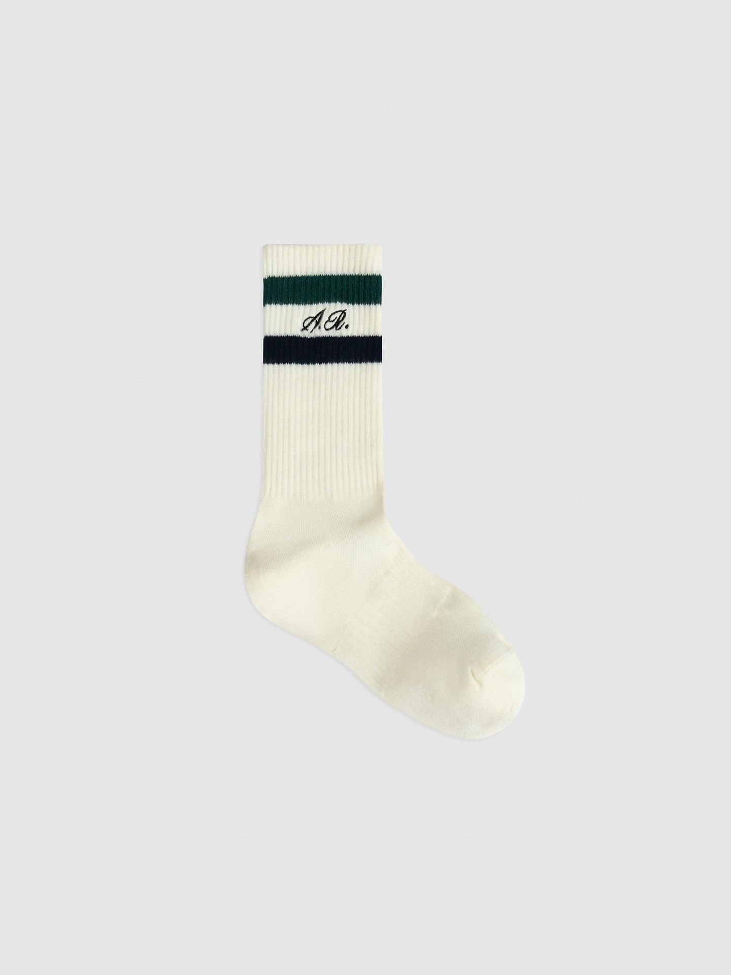 Striped Cuff Combed Cotton Crew Socks