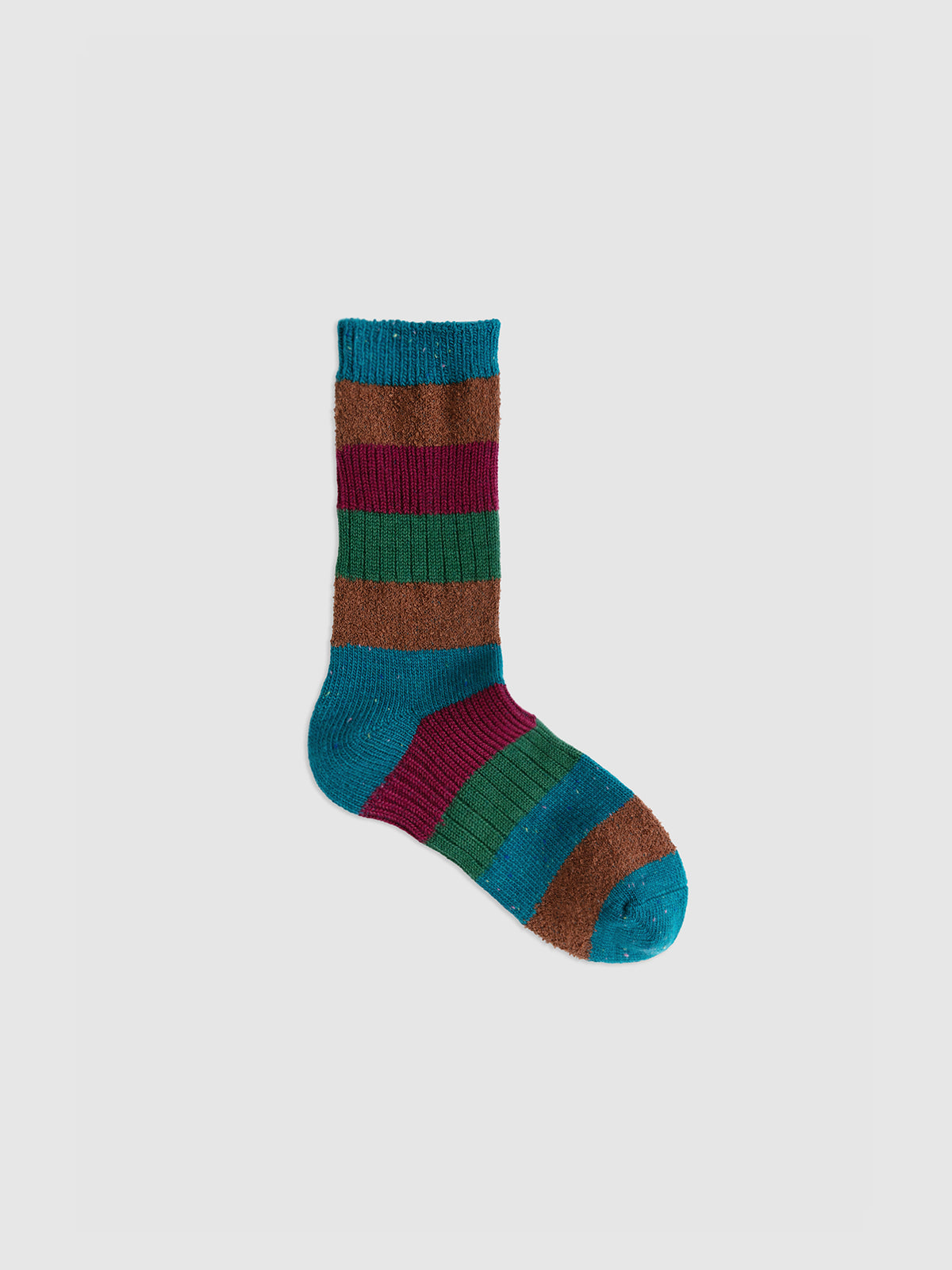 Color-Woven Striped Mid-Calf Socks