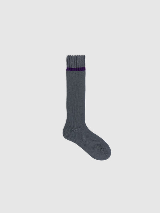 Wool Rib-Cuff Calf Sock