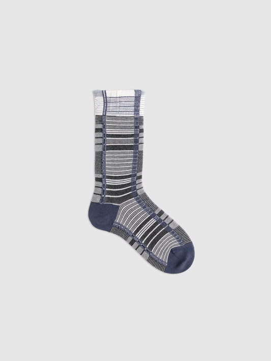 Colorblock Check Crew Socks