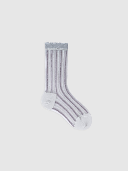 Picot Rib Crew Socks