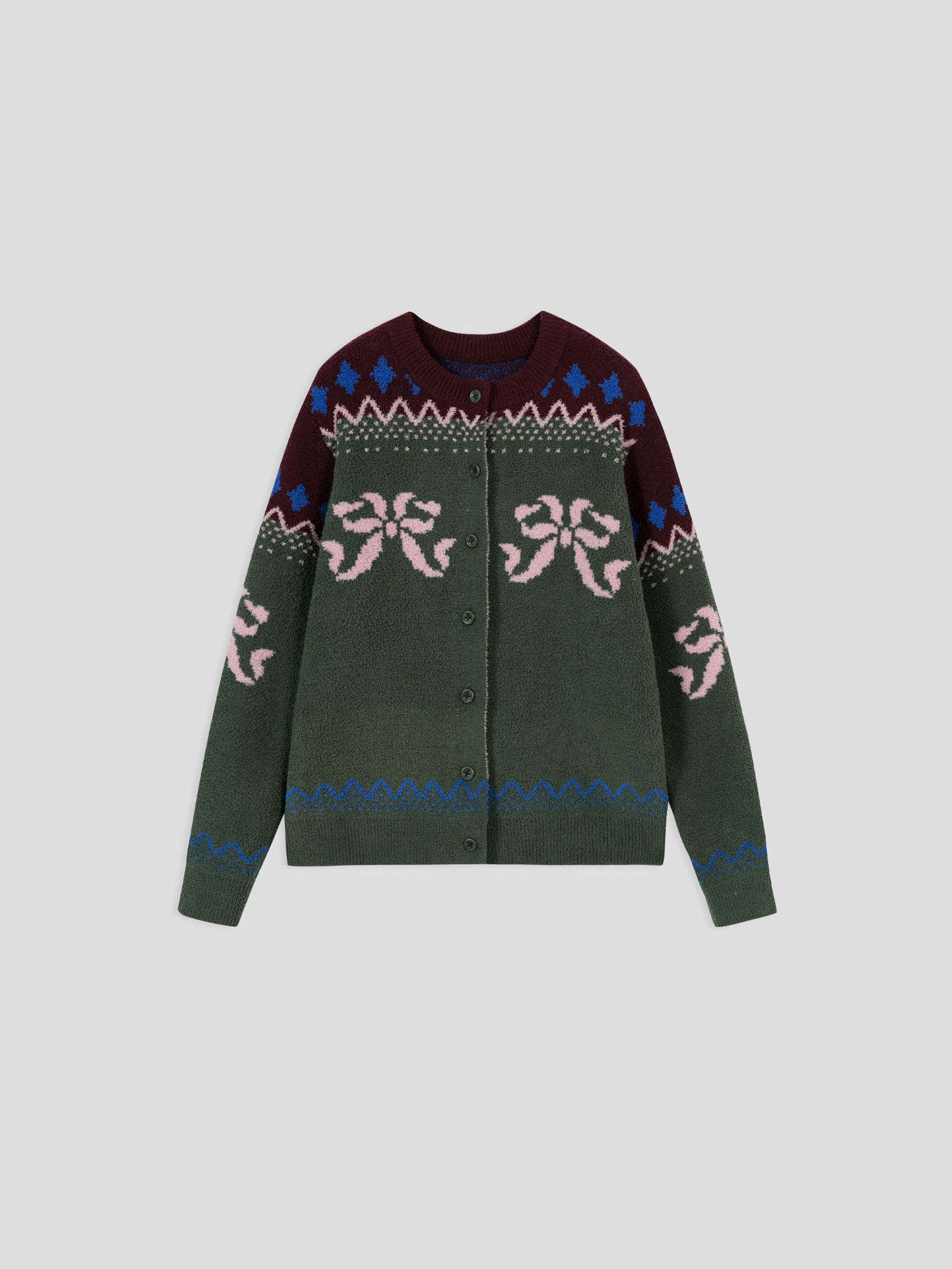 Tribal Motif Soft Sherpa Cardigan