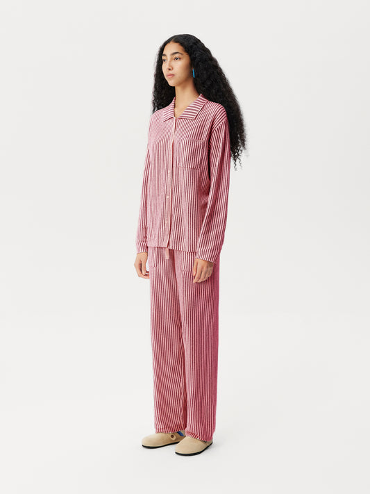 Contrast-Striped Half-Velvet Loungewear