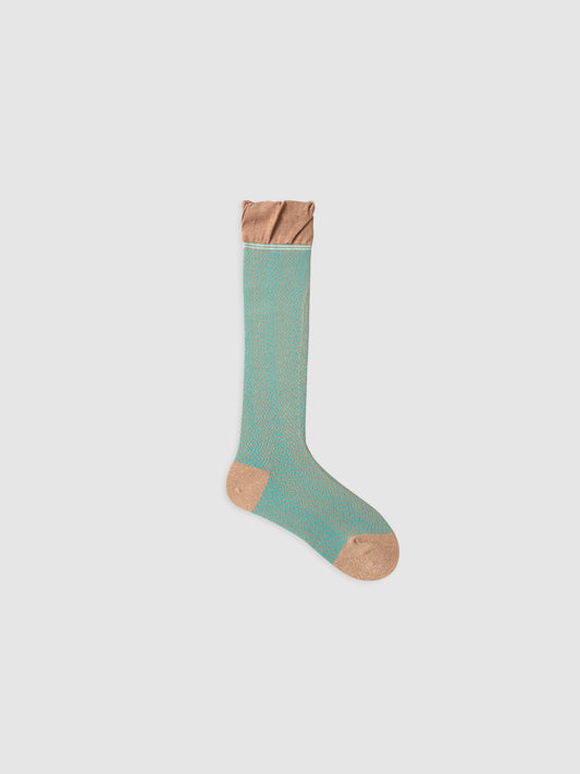 Contrast Trim Calf Sock